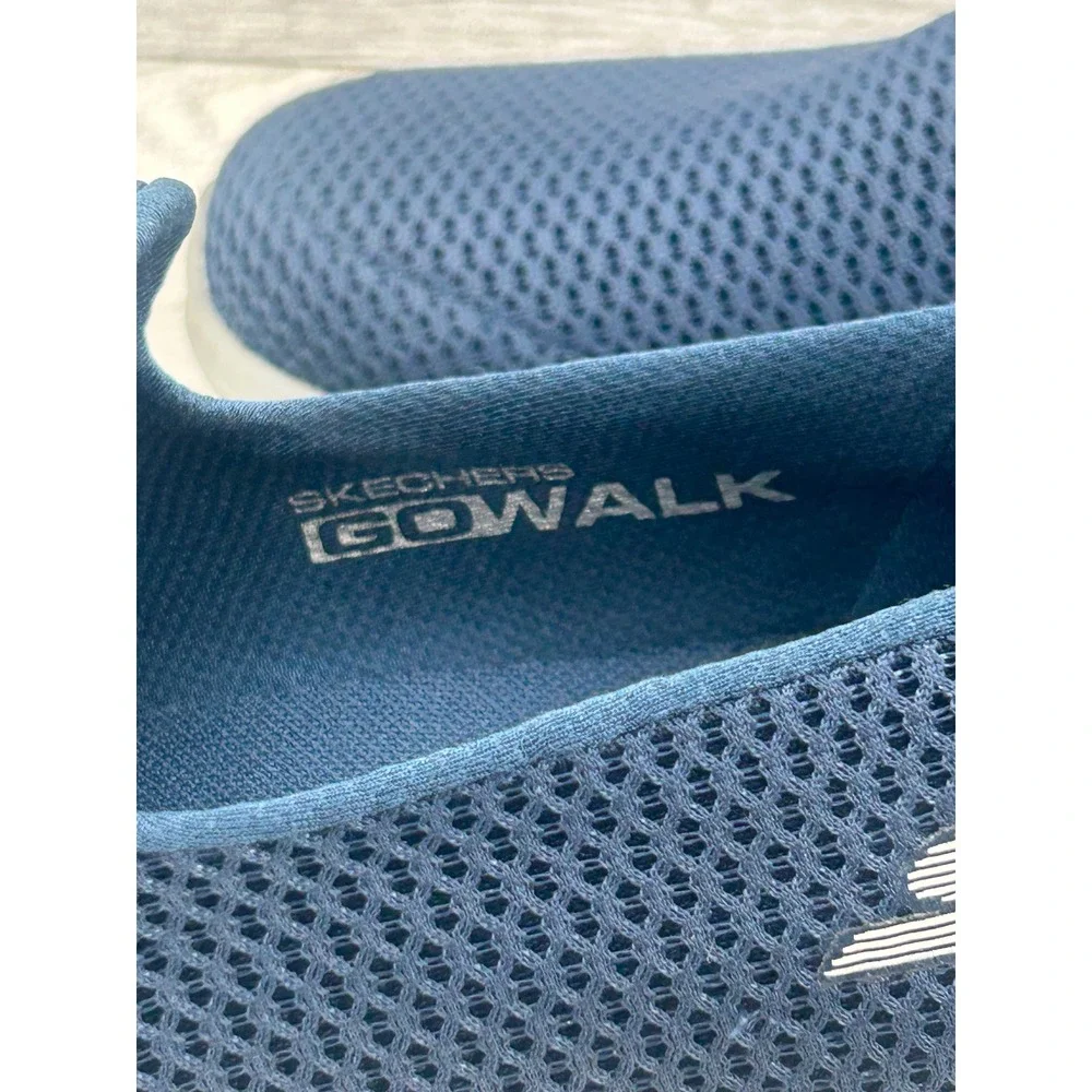 Skechers Go Walk Max Men Navy Grey Slip‎ On Walking Shoes 54600 Size 9.5
